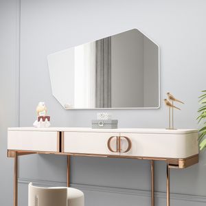Tarz - White White Decorative Chipboard Mirror