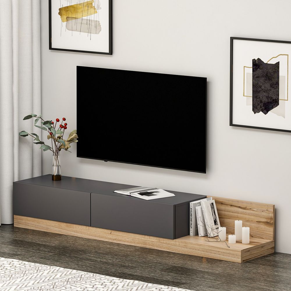 Majör - TV Stalak u Antracitnoj i Orahovoj Boji slika 2