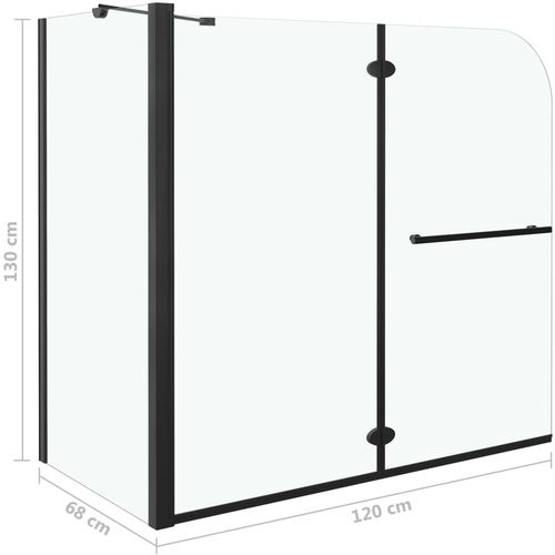 Tuš-kabina s duplim sklopivim vratima ESG 120x68x130 cm crna slika 13