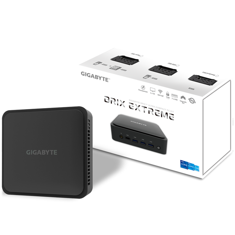 Gigabyte GIGABYTE BRIX Mini-PC NUC i7 1260P, M.2 NVMe, 2.5 GbE, Wi-Fi 6E / BT5.2, Thunderbolt 4/USB4.0 image