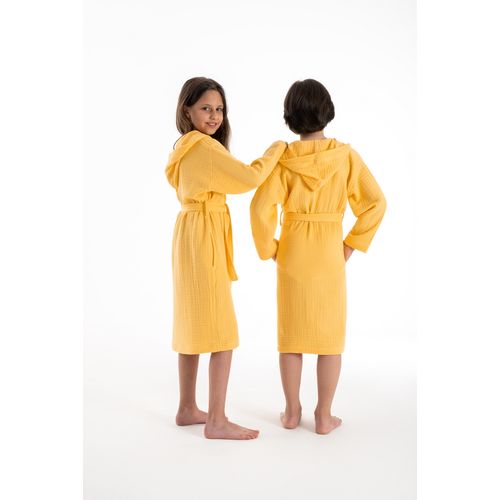 Muslin - Yellow Yellow Kid's Bathrobe slika 3