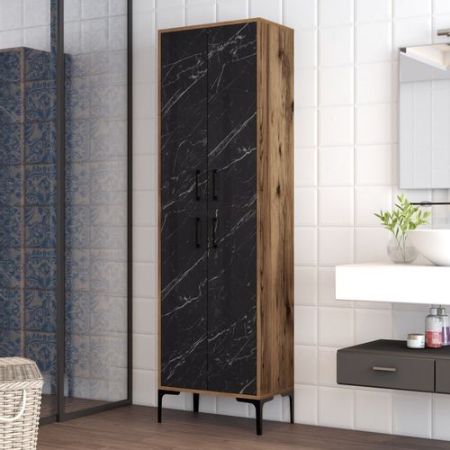 Woody Fashion Komoda s više namjena, Berlin A - Walnut, Black Marble slika 1