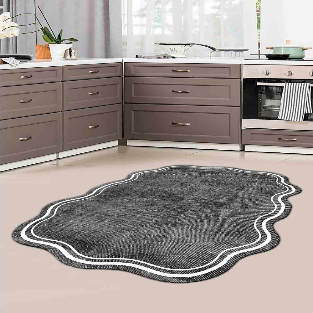Sivi i bijeli tepih WOOKECE283 (80 x 150 cm) slika 1