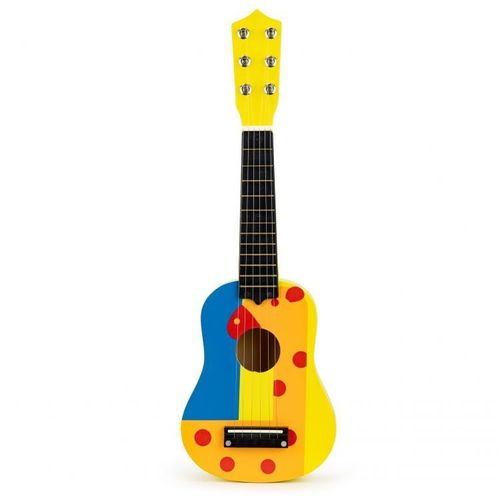 Eco Toys Drvena Gitara za Decu sa Metalnim Žicama – Cube Yellow slika 2