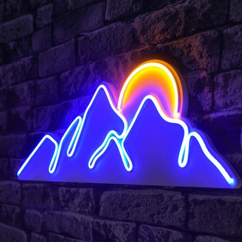 Wallity Ukrasna plastična LED rasvjeta, Mountain - Blue - Yellow slika 7