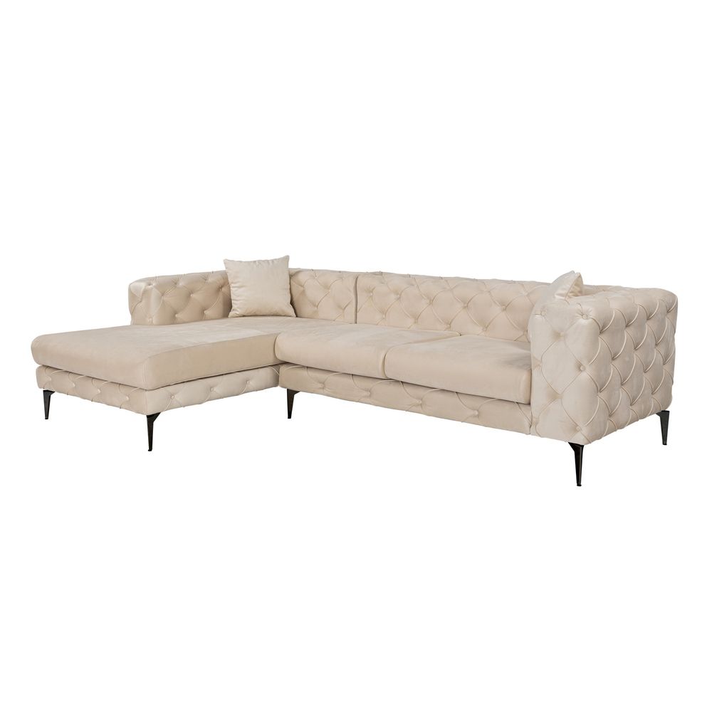Como Eco Left - Bež, Crna Bež Ugaona Sofa slika 3