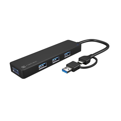 Natec NHU-2023 MAYFLY, USB 3.0 Hub, 4-Port, USB Type-C Adapter, Cable 15 cm slika 2