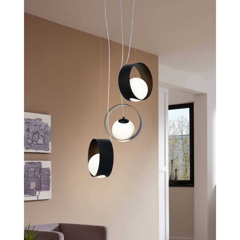 Eglo viseća lampa camargo e14 3x40w crno/bijelo v:1500mm o350mm slika 4