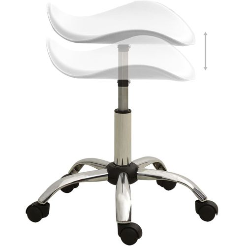 Salonski stolac od umjetne kože bijeli slika 3