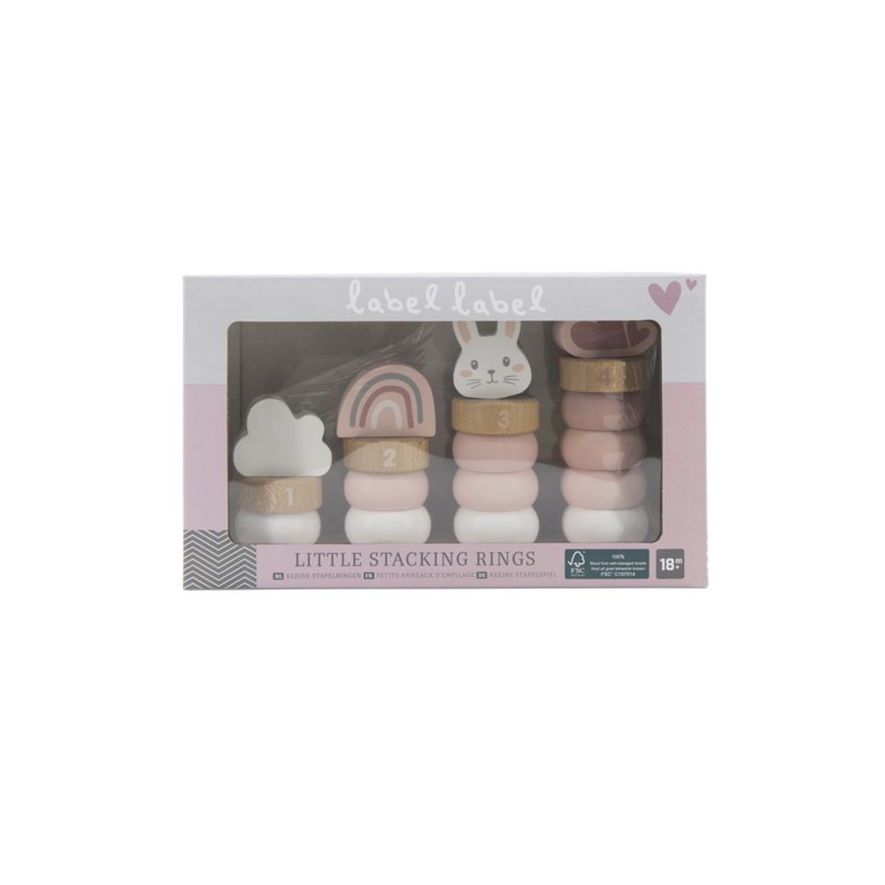 Label Label Drvena didaktička slagalica sa prstenovima, Pink slika 8