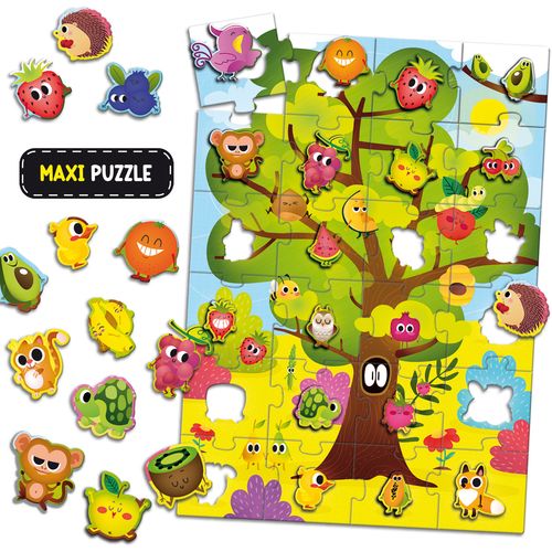 LISCIANI Montessori Wood maxi puzzle voće i vezica 2u1 92260 slika 4