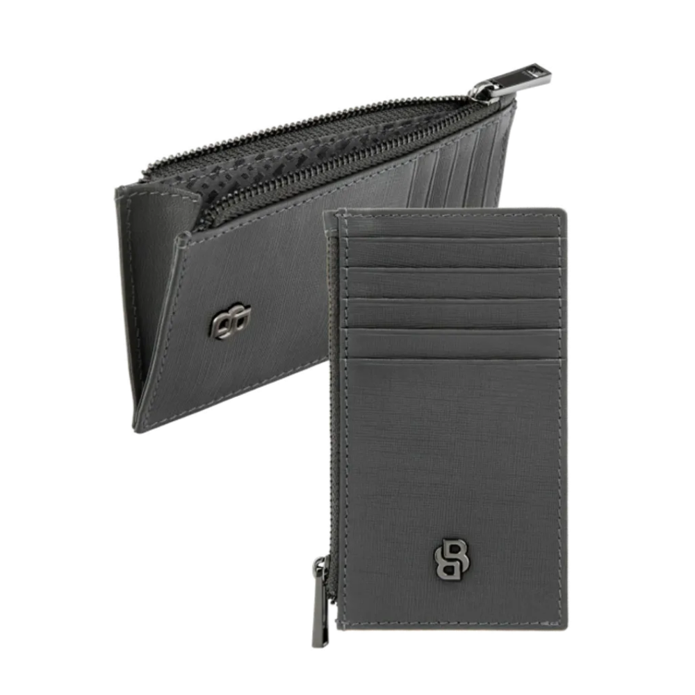 Hugo Boss Držač kartica Double B Saffiano sa zipom HLK526H siva slika 2