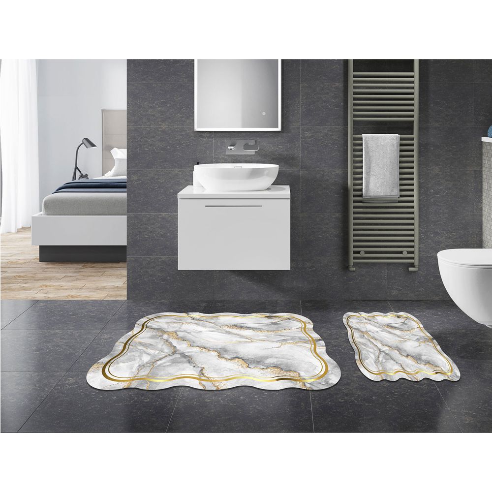 Set prostirki za kupatilo (2 komada) 21018915Gr, siva boja slika 1