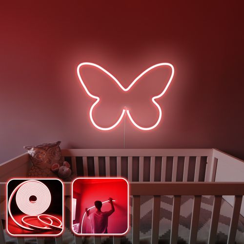 Butterfly - Medium - Red Red Decorative Wall Led Lighting slika 1