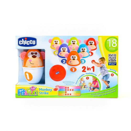 Chicco igračka set za kuglanje-Majmunčići slika 1