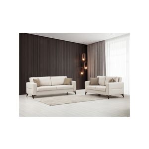 Kristal 3+2 - Beige Beige Sofa Set