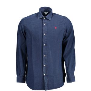 US POLO SHIRT LONG SLEEVE MAN BLUE