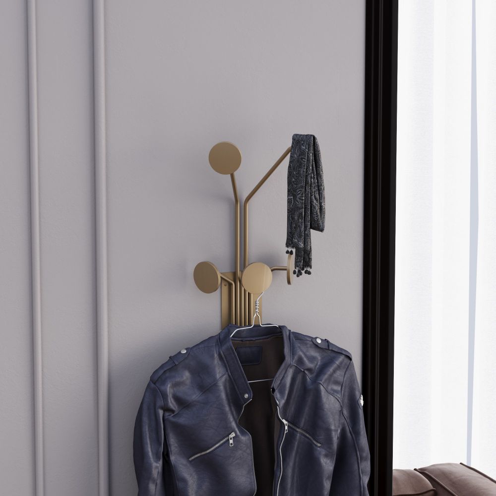 Metal wall hook Giraffe-A, colour: gold slika 3
