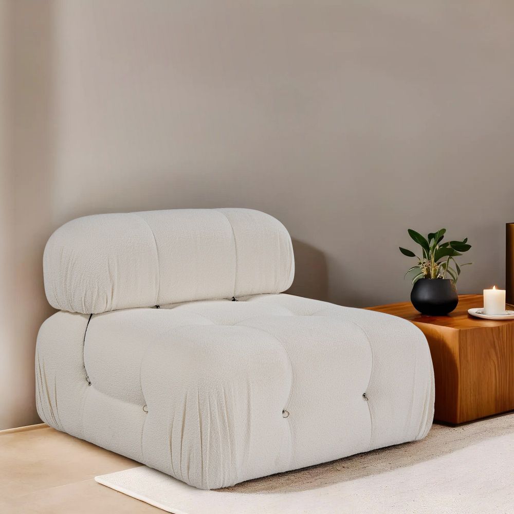 Bubble O1 - Bež Bijeli Sofa za Jednu Osobu slika 1