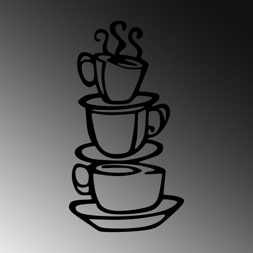 Decorative metal wall accessory Coffee, colour: black slika 4