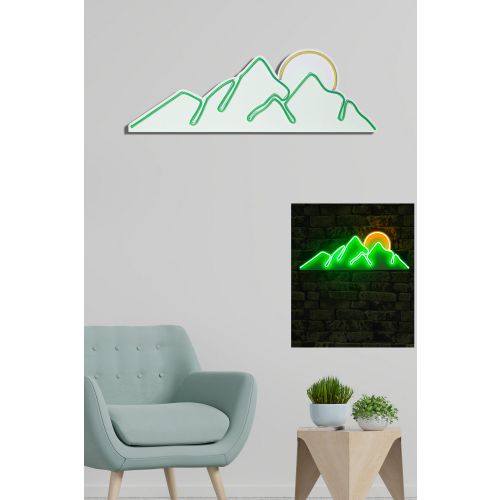 Wallity Ukrasna plastična LED rasvjeta, Mountain - Green, Yellow slika 10