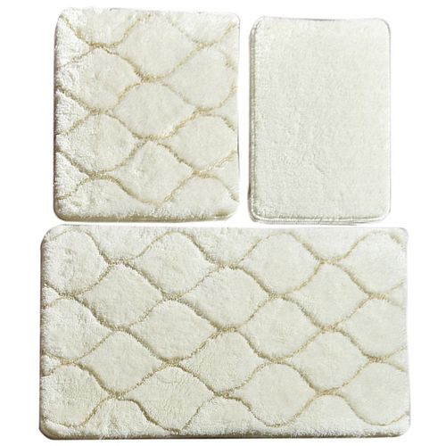 Infinity - Ecru Ecru Acrylic Bathmat Set (3 Pieces) slika 5