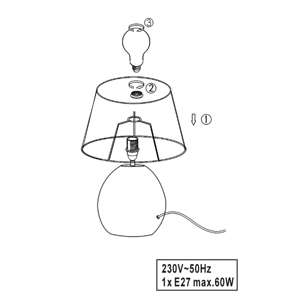 Luxor 35cm. silver stona lampa slika 2