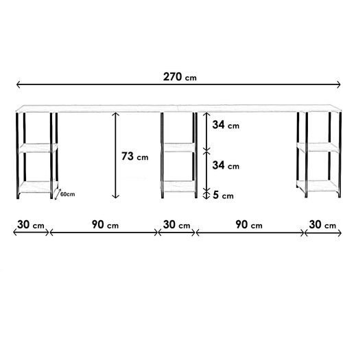 Sade Tasarım Çalışma Masası L204 Oak Study Desk slika 6