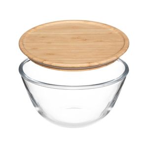 Five zdjela 1l sa poklopcem 17x9.3cm staklo/bambus