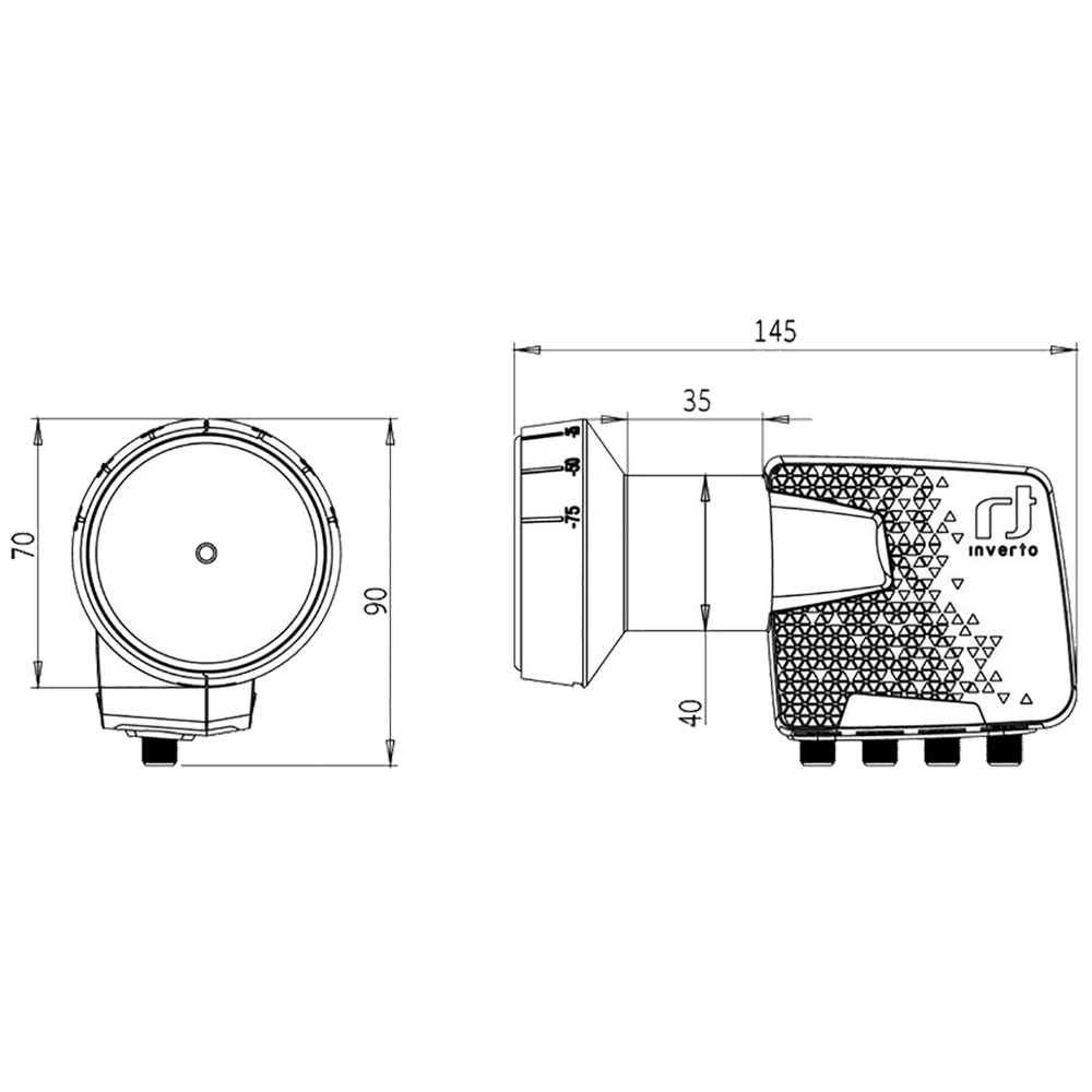 Inverto LNB Quad, šum 0,3dB, Home Pro, DVB-S2 ( HD - UHD ) - IDLH-QDL410-HMPRO-OPN slika 2