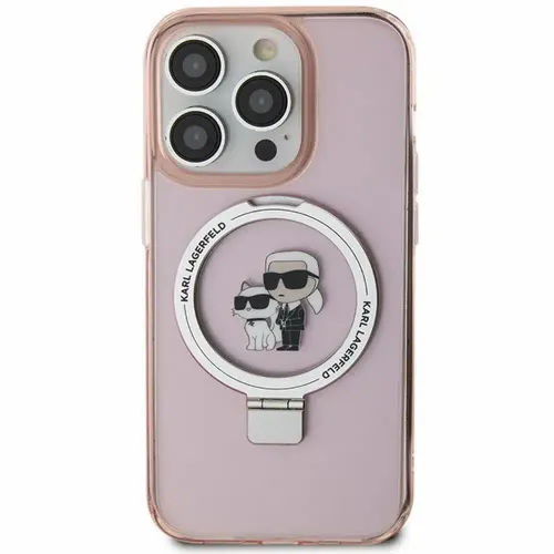 Original KARL LAGERFELD Hardcase maska za iPhone 15 Pro Max (Magsafe / Ringstand KC / pink) slika 2