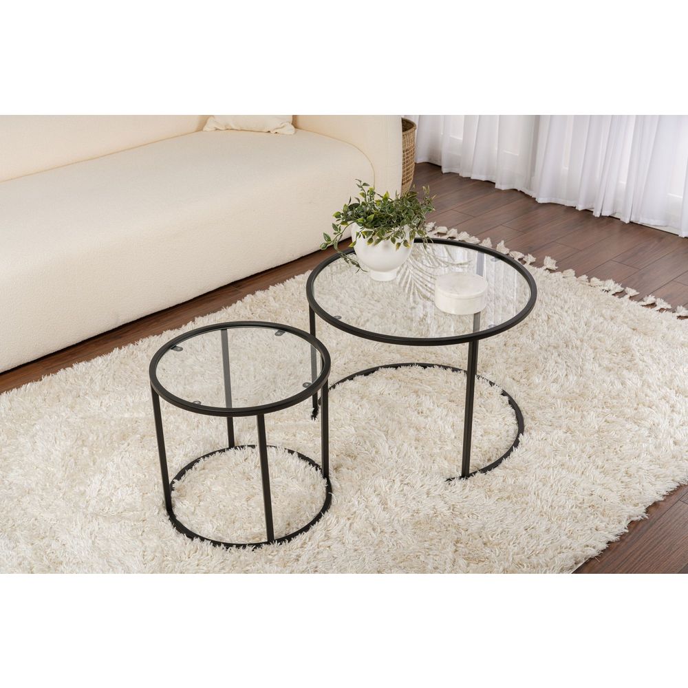 Set staklenih stolova Aurum -  60, 42 - crni, transparentni slika 3