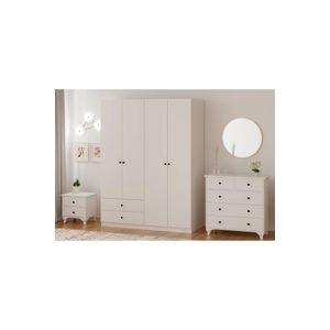 Mladenački set namještaja Rb-068, Mat Bijela