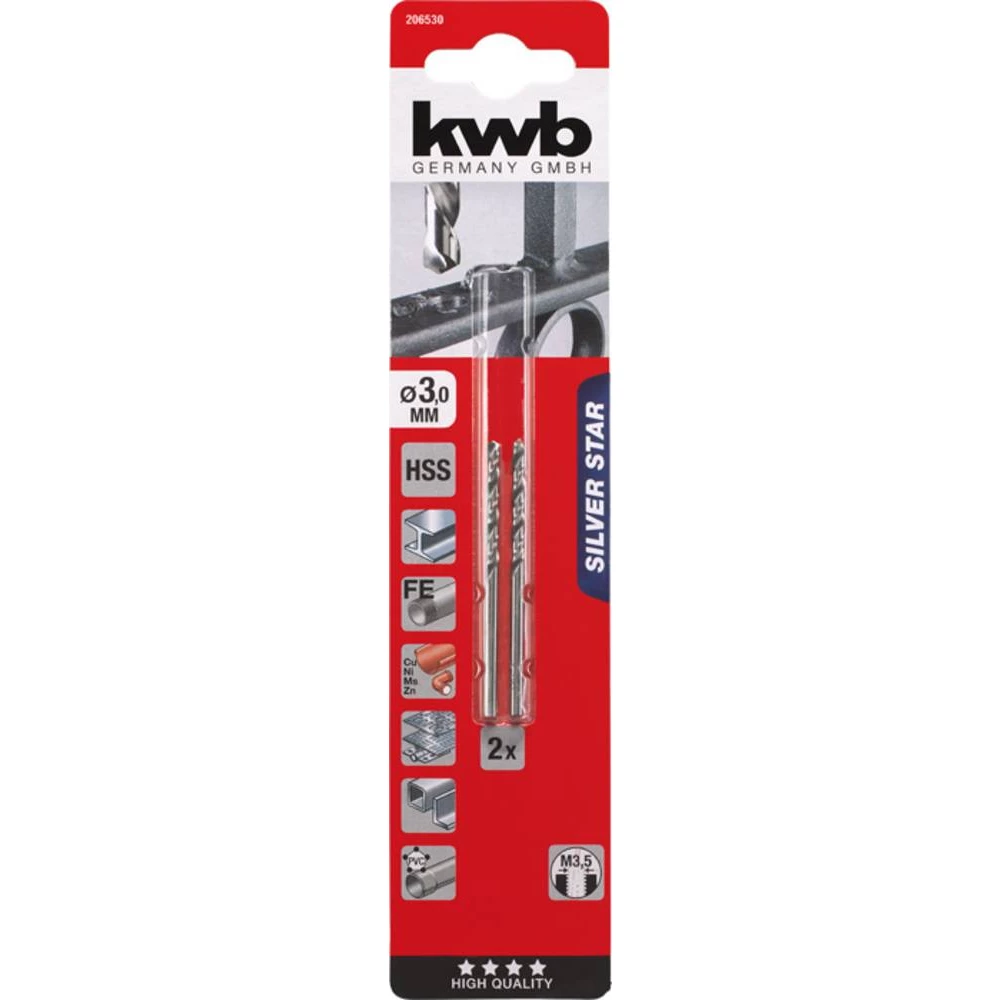 KWB Silver Star Borer za metal 3 mm, SB, 2 kom.  slika 2