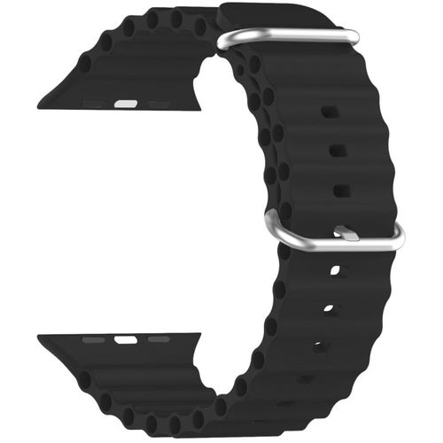KSIX, izmjenjivi silikonski remen kompatibilan s Apple Watch 42/44/45mm, crni slika 1