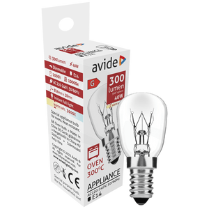 Avide Žarulja za pećnicu, 40W, E14, 3000K, 300 °C, IP20 - Oven 300 °C bulb 40W E14