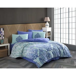 L'essential Maison Desire - Tirkizno Plavi Ranforce Set Pokrivača za Bračni Krevet