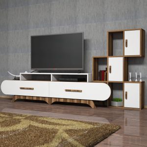 Woody Fashion TV jedinica, Flora S - Walnut, White