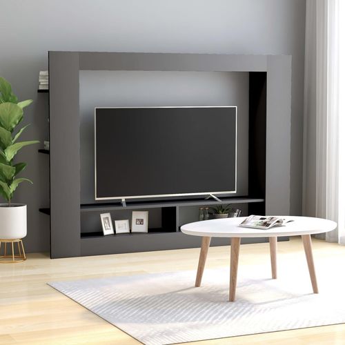 TV ormarić sivi 152 x 22 x 113 cm od konstruiranog drva slika 1