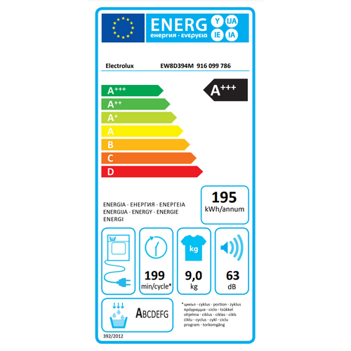 Electrolux 800 UltraCare sušilica rublja s toplinskom pumpom EW8D394M slika 4