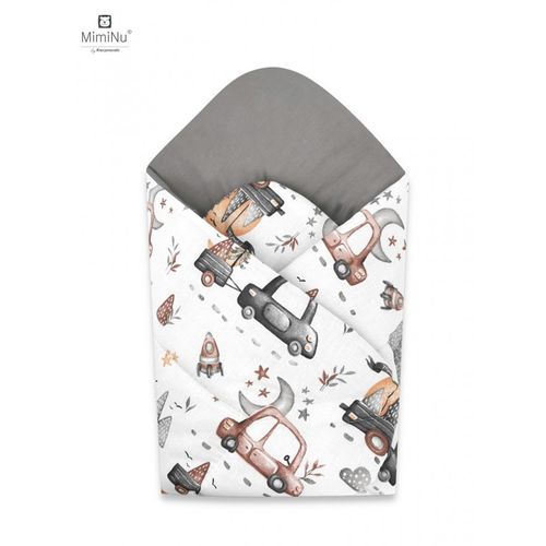 MimiNu jastuk dekica za novorođenče - Cars sivo slika 1