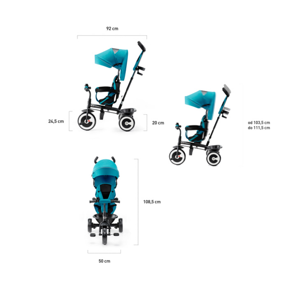 Kinderkraft Tricikl ASTON, Malachite Grey slika 6