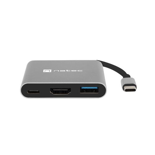 Natec NMP-1607 FOWLER MINI, USB-C Multiport Adapter, USB-C to USB-C(PD2.0)/USB3.0/HDMI, M/F, Cable 11cm slika 1