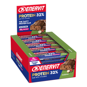 Enervit Sport čokoladica Protein Bar 32% Hazelnut bez glutena 48g, 30 komada