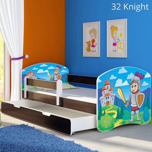Dječji krevet ACMA s motivom, bočna wenge + ladica 180x80 cm 32-knight slika 1
