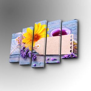 5PUC-105 Multicolor Decorative Canvas Painting (5 Pieces)