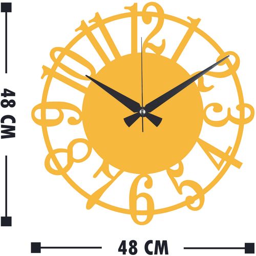 Wallity Ukrasni metalni zidni sat, Metal Wall Clock 15 - Gold slika 3