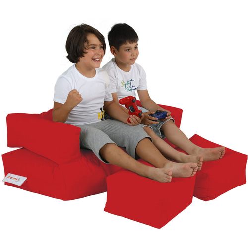 Atelier Del Sofa Vreća za sjedenje, Kids Double Seat Pouf - Red slika 3