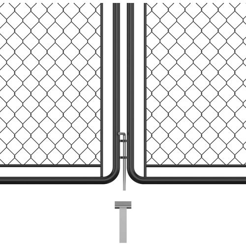 Vrtna vrata čelična 200 x 350 cm antracit slika 10