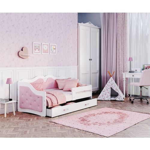 Dječji tapecirani krevet LILI EXCLUSIVE - rozi - 180*80 slika 1